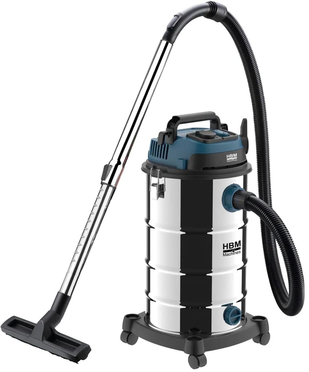 HBM bouwstofzuiger nat/droog 1600W 40L 230V met stopcontact — afbeelding 1