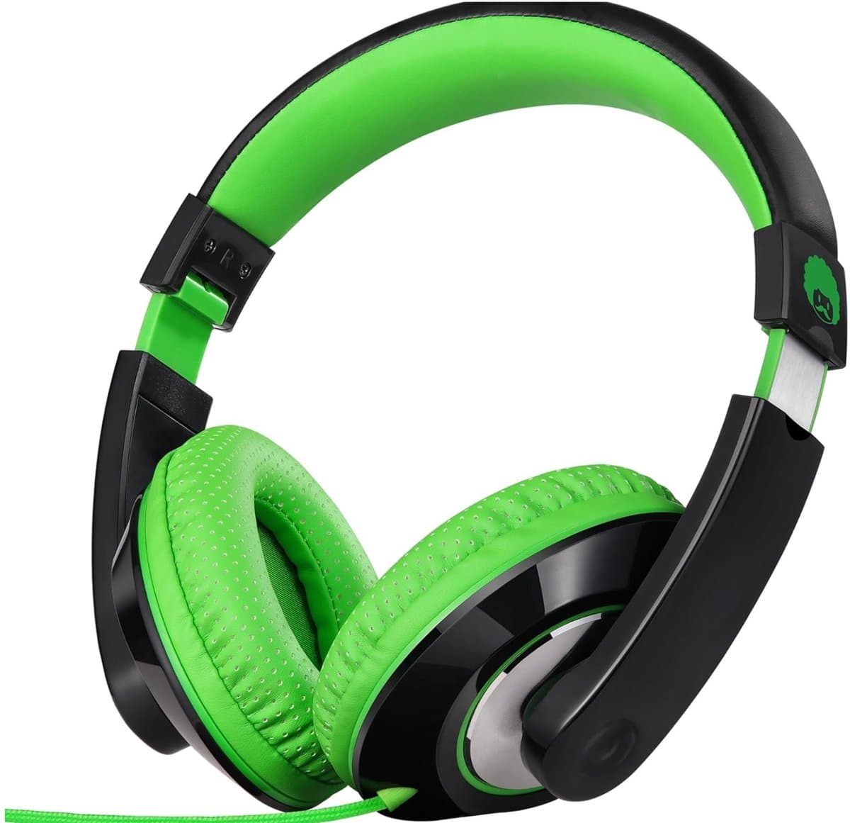 StayPowered Kinderkoptelefoon - Perfect Geluid & Ultiem Comfort - Verstelbaar - HD Microfoon - Kraakhelder Stereo - Zachte Oorkussens - Duurzame Kabel - 3.5mm Jack - Zwart/Groen - Levering Sneller dan Aangegeven! — afbeelding 1