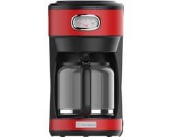 Westinghouse Retro Filter-koffiezetapparaat – Filterkoffie – Herbruikbaar Filter – 1,25L – 10 Koppen – 1000W – Rood