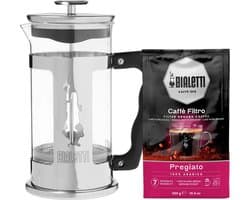 Bialetti French Press Preziosa 1000ml + Bialetti Pregiato Gemalen Filterkoffie 300 gram