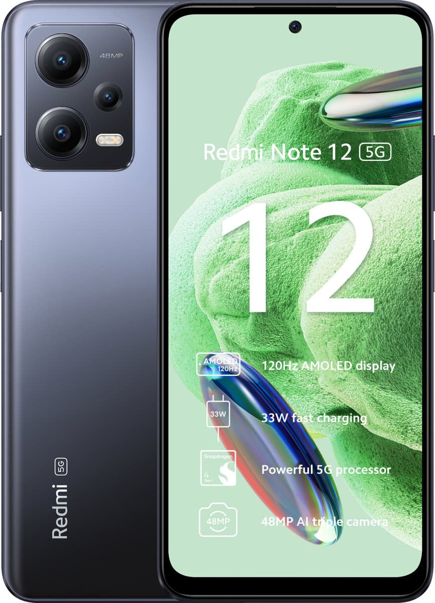 Xiaomi Note 12 - 128GB - 5G - Grey Black — afbeelding 1