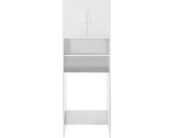 Wasmachine kast wasdroger - ombouw meubel wasmachine wasdroger - 190 cm hoog - wit