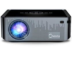 Chesto Beamer Full HD PRO Android (8K-Ondersteuning) - 12.000 lumen - Dolby Audio - Autofocus - Inclusief draagtas - Streamen vanaf je telefoon met wifi