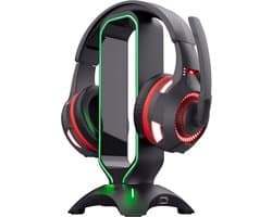 Headsetstandaard met LED-verlichting - Universeel ontwerp - Zwart