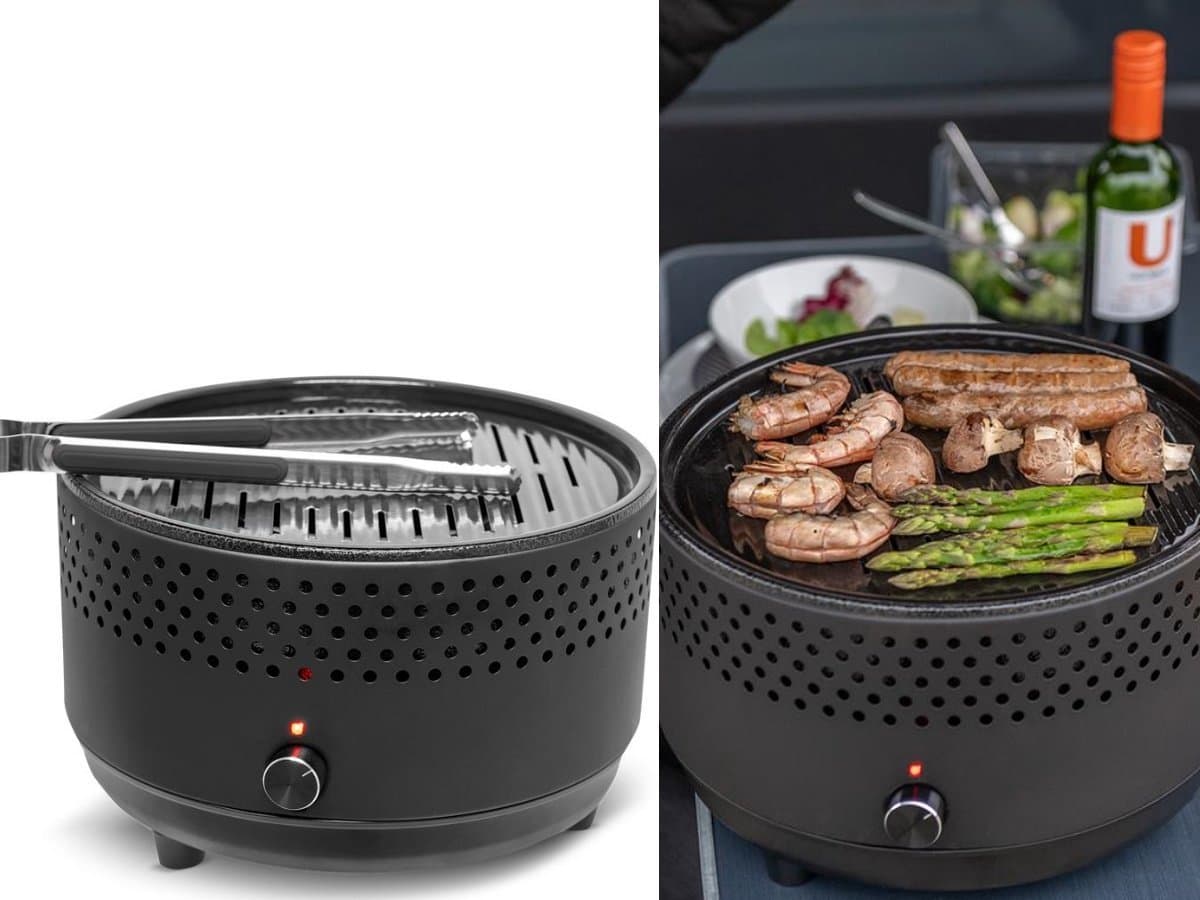 Fameilleur barbecue- draagbaar- makkelijk verplaatsbaar- compact- grill- tafel grill- grillplaat-Draagbare Barbecue – Rookvrij Grillen op Balkon of Terras – Compact, houtskool, Afwasbaar en Ideaal voor Houtskool of Briketten- houtskool of briket — afbeelding 1