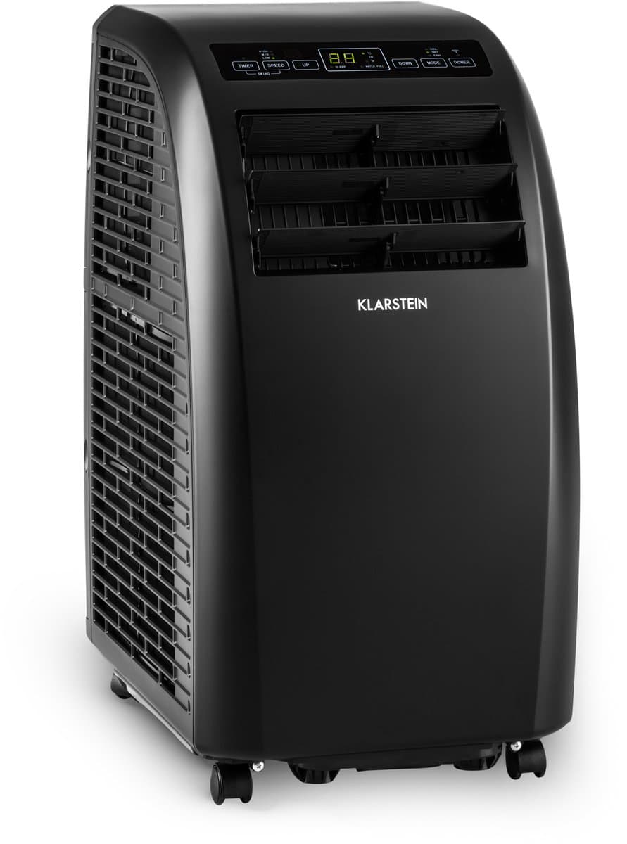 Klarstein Mobiele airconditioner met luchtafvoerslang, 4-in-1 airconditioner met ventilator, luchtontvochtiger & nachtmodus, Kleine & draagbare airconditioner voor thuis & op kantoor, Laag verbruik, 10000 BTU,0 kW voor 42 m² - voor Kantoor — afbeelding 1