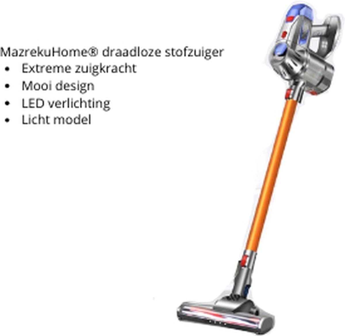 **Draadloze Handstofzuiger - 15kPa Zuigkracht met LED-Verlichting & Snoerloze Krachtige Reiniging** — afbeelding 1
