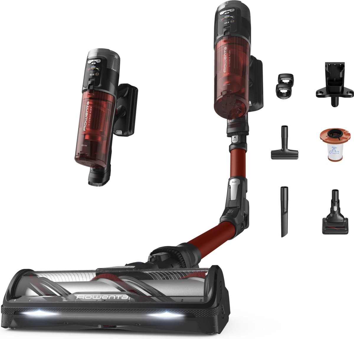 ROWENTA RH9A73 X-Force Flex 13.60 Animal - Steelstofzuiger incl. kruimelzuiger - Accuduur 60 min - Rood — afbeelding 1