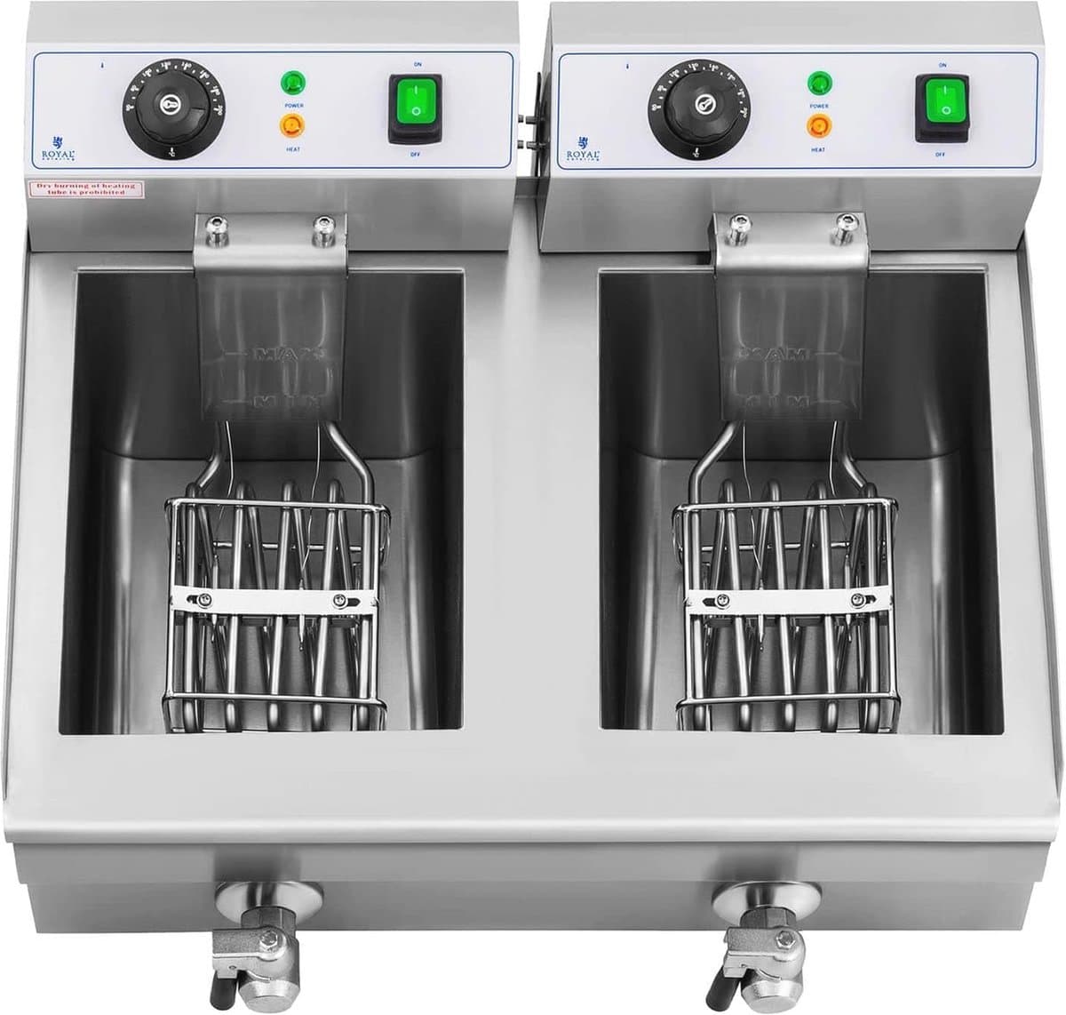 Professionele Elektrische Friteuse met Dubbele Tank 20L - Roestvrijstalen Frituurmachine voor Perfect Gefrituurd Voedsel — afbeelding 1