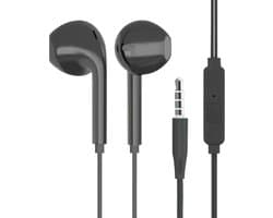 Oordoppen met draad - Met Microfoon - voor Muziek - Zwart - 3.5mm - Oortjes