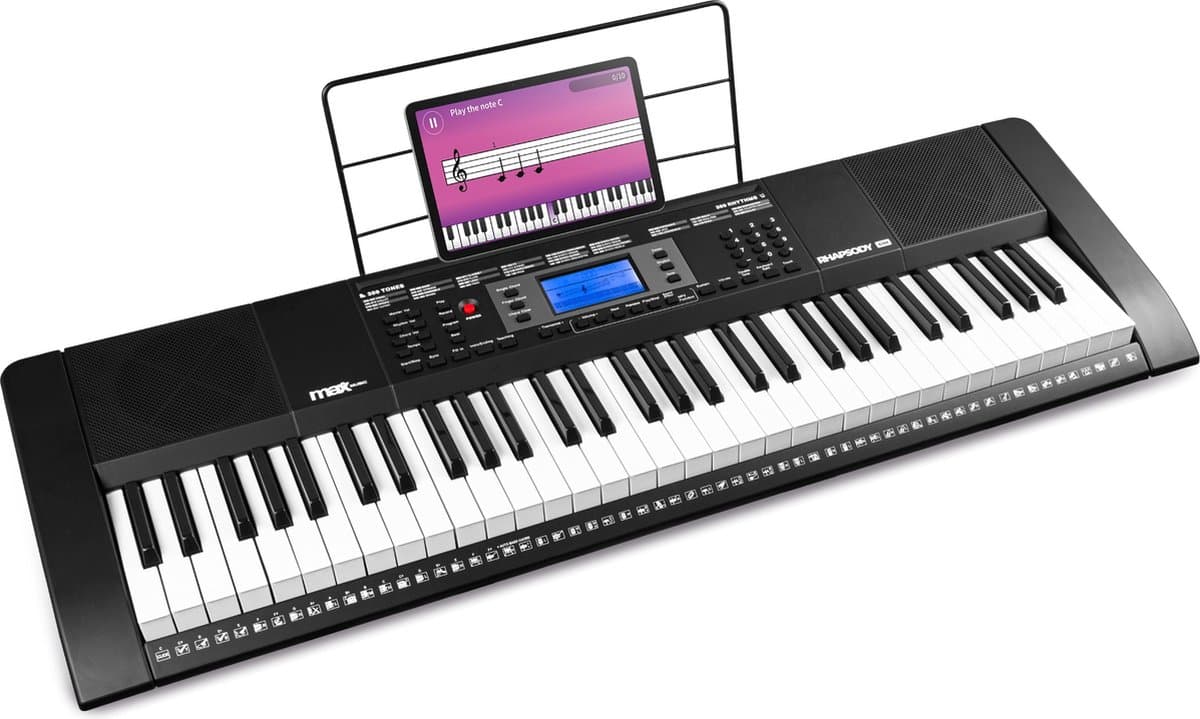 Keyboard met 61 toetsen - MAX Rhapsody61M met aanraakgevoelige toetsen - Ideaal voor beginnende muzikanten — afbeelding 1