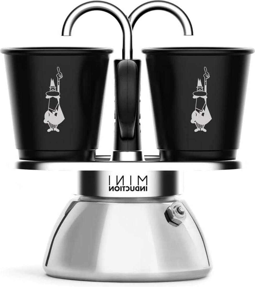 Express Inductie Koffiemachine - 2 Kopjes (100 ml) - Geschikt voor Alle Warmtebronnen - Zwart — afbeelding 1