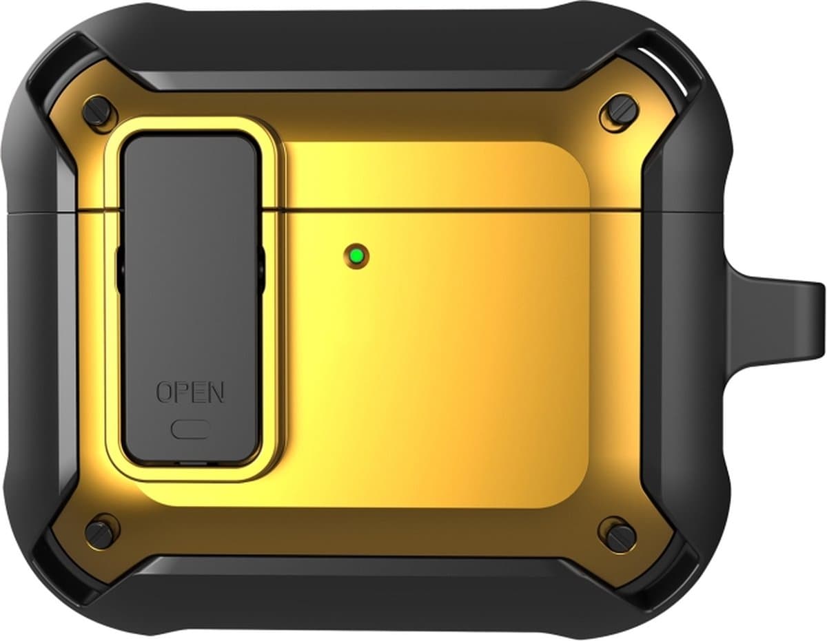 Telestore - Hoesje geschikte voor AirPods 4 - TPU hybride hoesje Beschermhoes - Shockproof AirPods 4 Cover - AirPods 4 Hoesje - Geschikt voor Apple Airpods 4 - goud /geel - hard en TPU cover — afbeelding 1