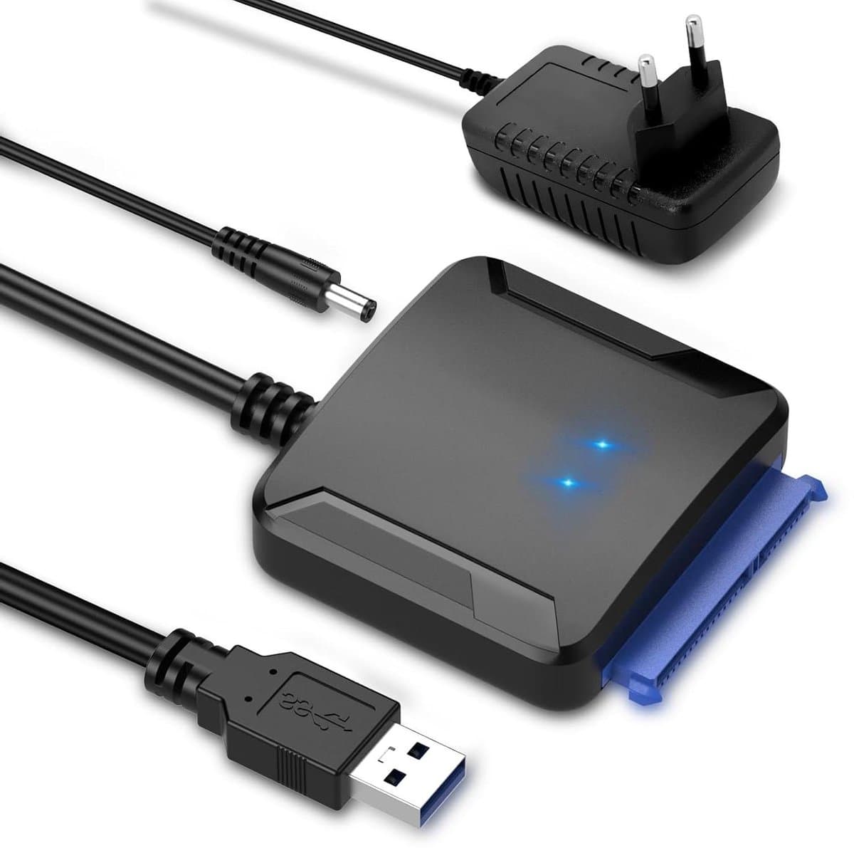 USB naar SATA Adapter - Externe Harde Schijf Kabel - Opslag Uitbreiden - UASP Acceleratie - 20TB Capaciteit - Zwart — afbeelding 1