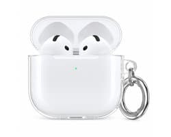 Case geschikt voor AirPods 4 Gen (2024 / ANC) Hoesje – Transparant TPU Case met Ring - Helder