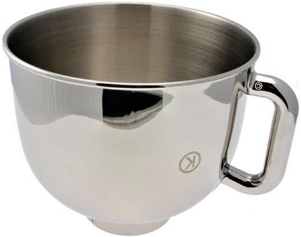 RVS Mengkom - Keukenmachine Kom - Beslag Maken - Met Handvat - 5 Liter - RVS — afbeelding 1