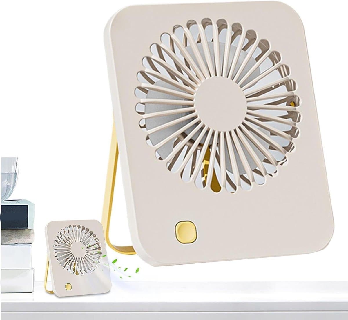Bureauventilator - Persoonlijke Koeler - Comfortabele Luchtstroom - Stille Motor - 16.5 cm - Abrikoos — afbeelding 1