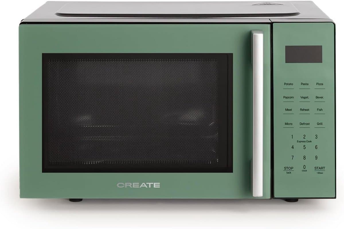 Magnetron met Grill - Oven Functie - Snel Koken - 8 Automatische Programma's - 23 Liter - Groen — afbeelding 1