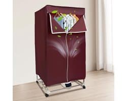 Draagbare wasdroger - Elektrische droger - Kleding drogen - Geluidsarm ontwerp - 30 kg capaciteit - Wijnrood