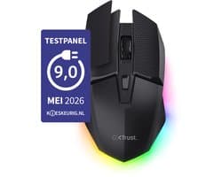 Trust GXT 122 Felox+ - Gaming Muis - Draadloos - 12.000 DPI - RGB Verlichting - Inclusief Griptape - Zwart