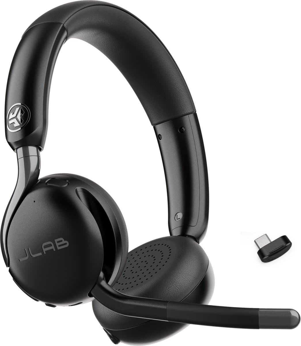 JLab Go Work 3 Draadloze Headset met Microfoon - Noise Cancelling - Bluetooth Multipoint - 70 uur batterijduur - PC Headset Voor Computer en Laptop met USB C - Dongle - Koptelefoon voor het Werk — afbeelding 1