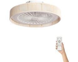 Fantiluxe - Andreas - Plafondventilator met verlichting - Beige Transparant - Ø50cm - Afstandsbediening - Met lamp - Plafond ventilator - Slaapkamer