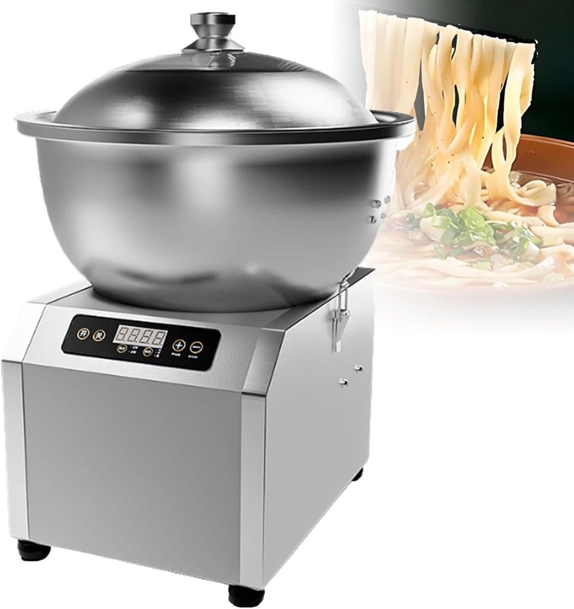 Elektrische Deegmixer - Keukenmachine Kneedmachine - Brood Bakken - Dubbele Rotatie Kneedtechnologie - 8kg Capaciteit - Zilver — afbeelding 1