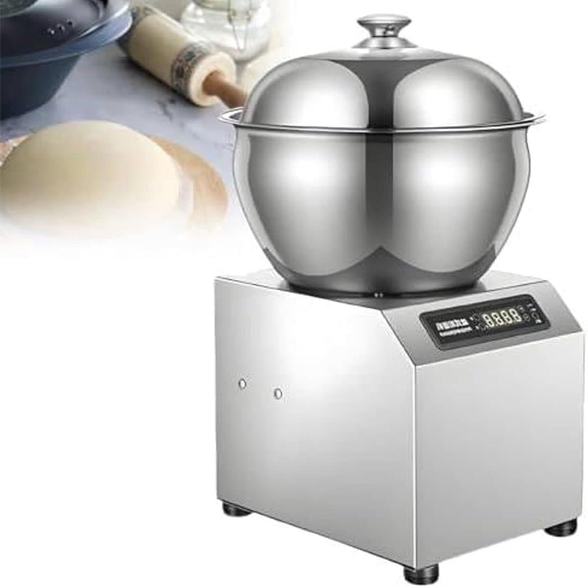 Commerciële Deegmixer - Bloem Mengmachine - Bakkerij Gebruik - Dubbele Rotatie - 5KG - Zilver — afbeelding 1