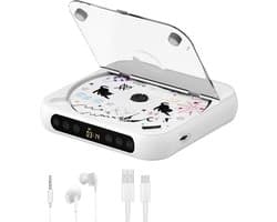 KZQ Draagbare Cd Speler Met Bluetooth 5.3 - Zwart Met 2000 Mah Batterij - Ondersteunt Cd Usb Sd En Aux - Geschikt Voor Thuis En Reis