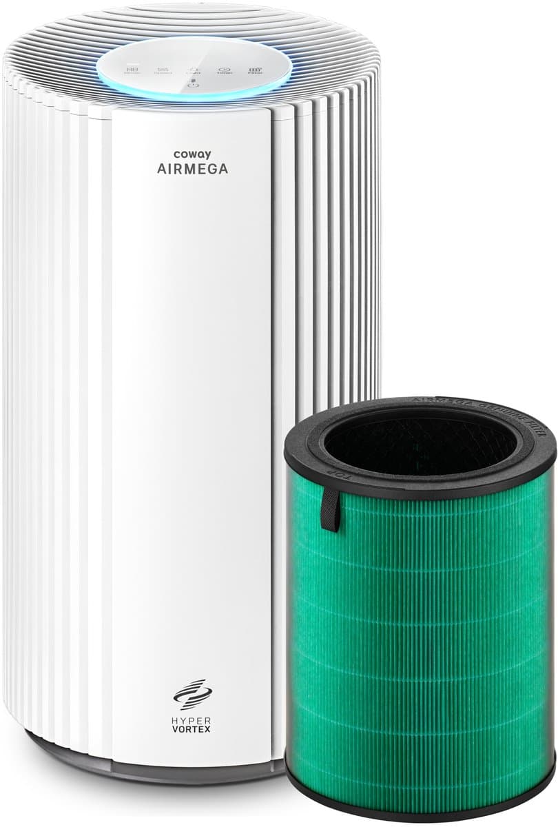 Coway Luchtreiniger – AIRMEGA 350 – met HEPA filter – Air Purifier – CADR 713 m³/u – voor grote ruimtes (tot 148 m²) – PM10 sensor – energiebesparende modus – Wit — afbeelding 1