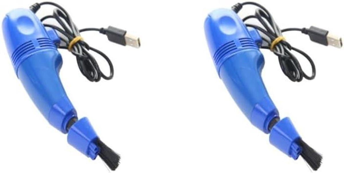 Mini Stofzuiger Set - Toetsenbord Cleaner - Computer Reinigen - Meerdere Borstelkoppen - 2 Stuks - Blauw — afbeelding 1