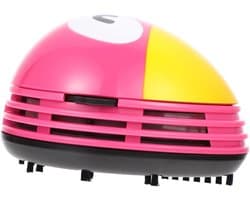 Mini Stofzuiger - Tafelreiniger Kruimeldief - Bureau Opruimen - Draadloos Compact Design - 10.5 cm - Roze