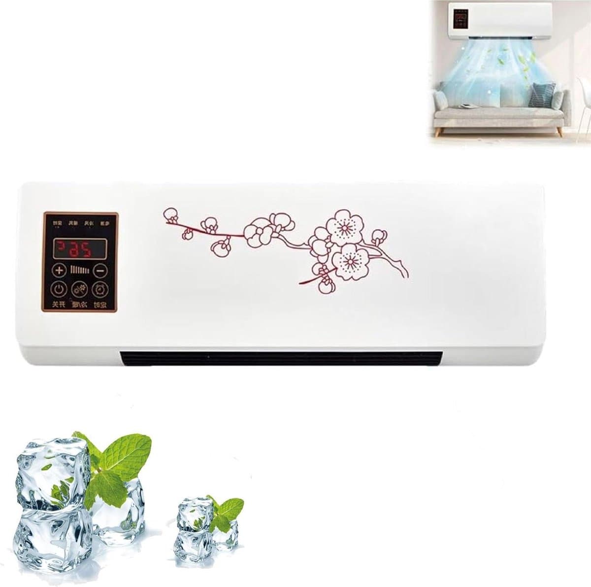 Kanaalloze Airco - Wandmodel Koeler - Ruimte Koelen - Automatische Temperatuur - 2000W - Wit — afbeelding 1