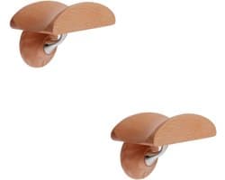 Koptelefoonstandaard Hout - Headset Houder - Aan Muur - Massief Hout Aluminium - 10 x 8 x 6.3 cm - Houtkleur