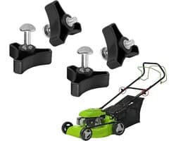 Vleugelmoeren voor grasmaaiers, 4 stuks. Universele kunststof vleugelmoeren en driehoekige bouten voor grasmaaiers. Onderdelen en accessoires voor grasmaaiers.