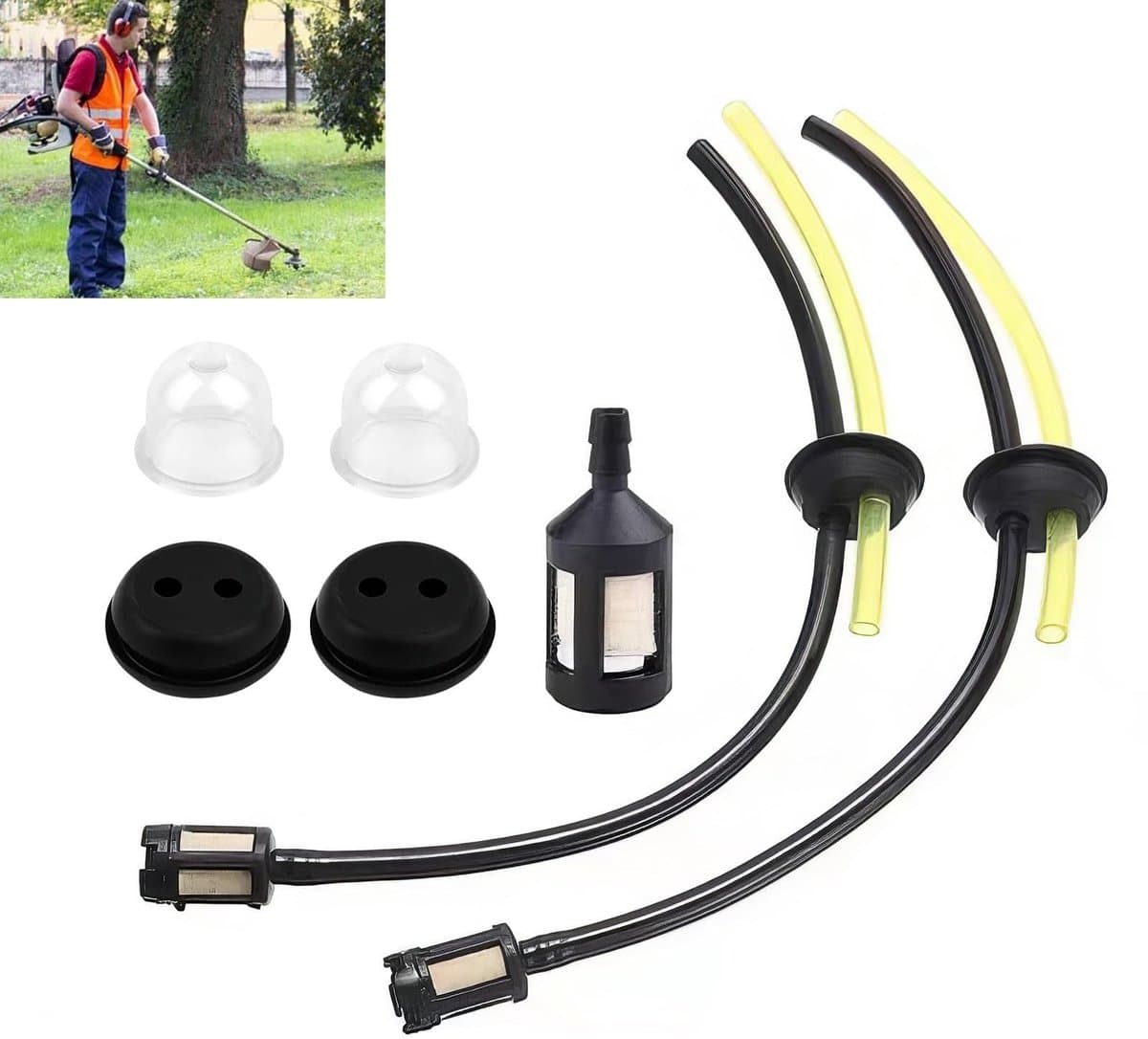 Dailygoods- Filterset 7 Stuks - Brandstoffilter - Reserveonderdelen - Duurzaam Rubber - Eenvoudige Vervanging - Geschikt voor Grasmaaiers — afbeelding 1
