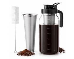 BOTC Cold Brew Koffie Maker - Slow Coffee - 1.8 Liter - Borosilicaat Glas - Zwart