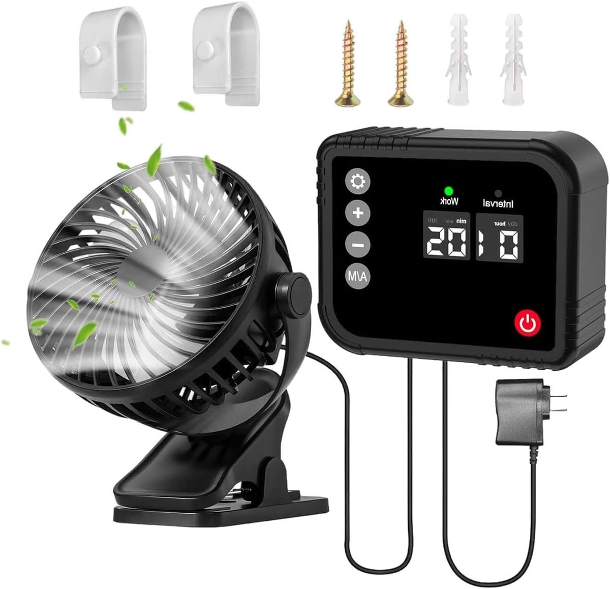 Luchtcirculator Ventilator - Afzuig Ventilator Binnenhuis - Planten Luchtstroom - 360 Graden Rotatie - 193B x 73H cm - Wit — afbeelding 1