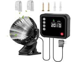 Luchtcirculator Ventilator - Afzuig Ventilator Binnenhuis - Planten Luchtstroom - 360 Graden Rotatie - 193B x 73H cm - Wit