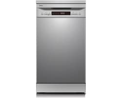 Midea MFD45S200X.2-ES - Vrijstaande Vaatwasser - RVS - E label - 49 dB - 9 l Waterverbruik (per cyclus, gebaseerd op het ecoprogramma) - 10 couverts
