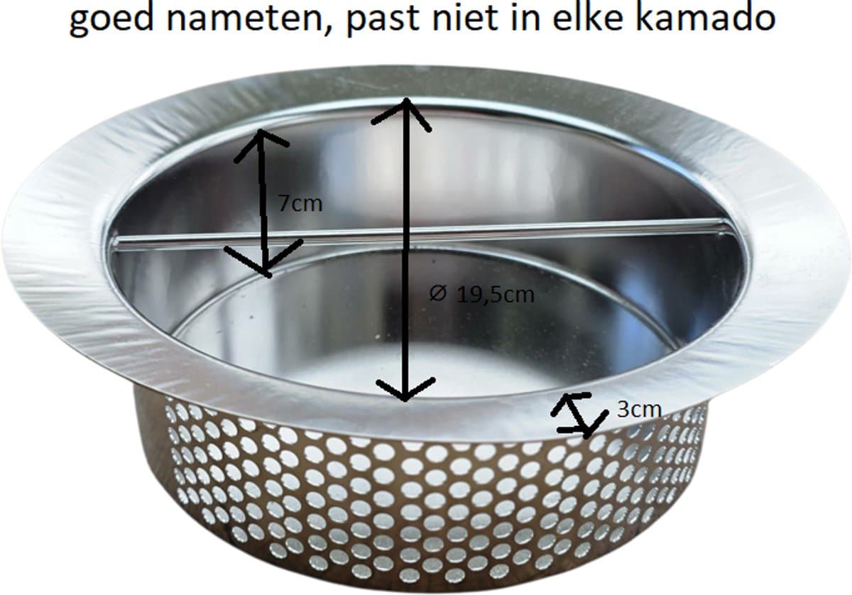 Asbak voor Kamado BBQ | ø 19,5cm |Goed meten!!!| Large & XL | 21–24 inch | Accessoire — afbeelding 1