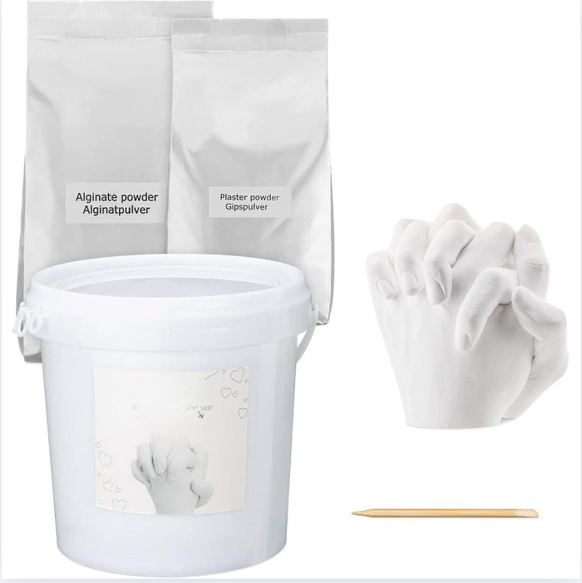 3D gipsafdruk voor 1 tot 2 handen - Handafdruk in gips - Bodycasting set - Voor 1 volwassene of 2 kinderen - pH-neutraal en huidvriendelijk — afbeelding 1