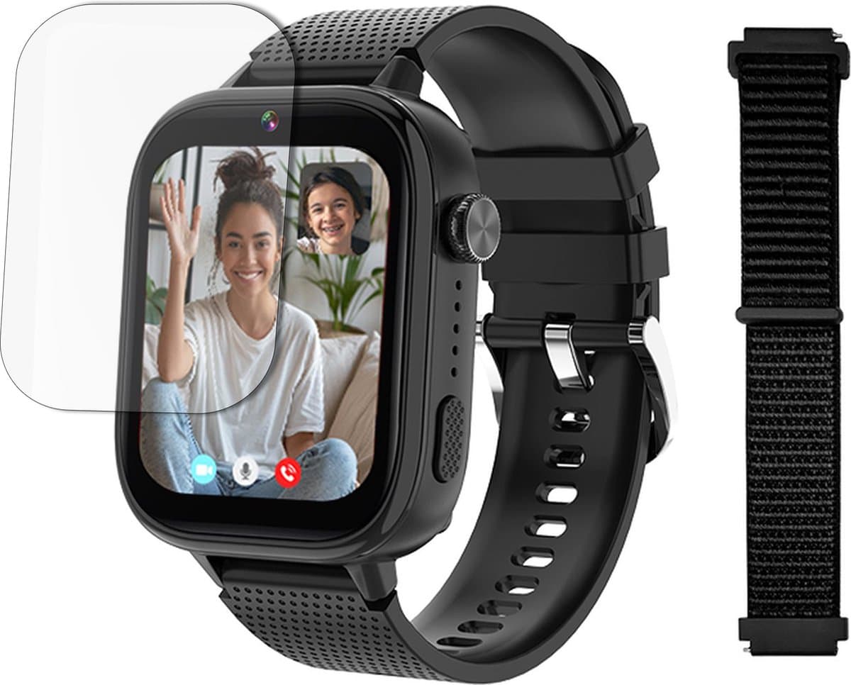 LEROYS - GPS Horloge Kind - Kinder Smartwatch - Android en iOS - Zwart - Incl. Simkaart — afbeelding 1