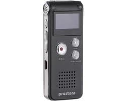 Prestara - Professionele Digitale Voice Recorder – Draagbare Dictafoon met 560 Uur Opnamecapaciteit en Kristalhelder Geluid!