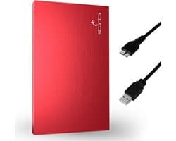 2.5 Inch Ultra Dunne Draagbare Externe Harde Schijf 120GB HDD Backup Opslag met USB 3.0 Snelle Gegevensoverdracht Compatibel met PC, Mac, Windows, Gaming, Laptop en Desktop - Rood