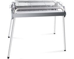 Trendello RVS 430 bbq houtskool - Barbecue houtskool - Houtskoolbarbecues - Verstelbare twee hoogte - Camping barbecues- Barbeque - Grilloppervlak (L x B) 60 x 26 cm