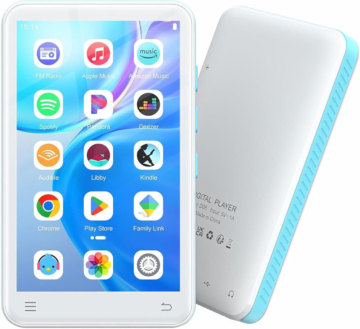 160 GB MP3-speler met Bluetooth en Wifi - 4 inch Touchscreen, Ondersteunt Spotify, Audible en FM-radio - Uitbreidbaar tot 1 TB — afbeelding 1