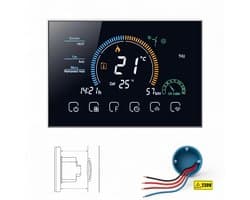 Inbouw thermostaat | Wifi | Touchscreen bediening | 4 draads installatie | Programmeerbaar | Tuya Smart Life | Zwart | CV installatie