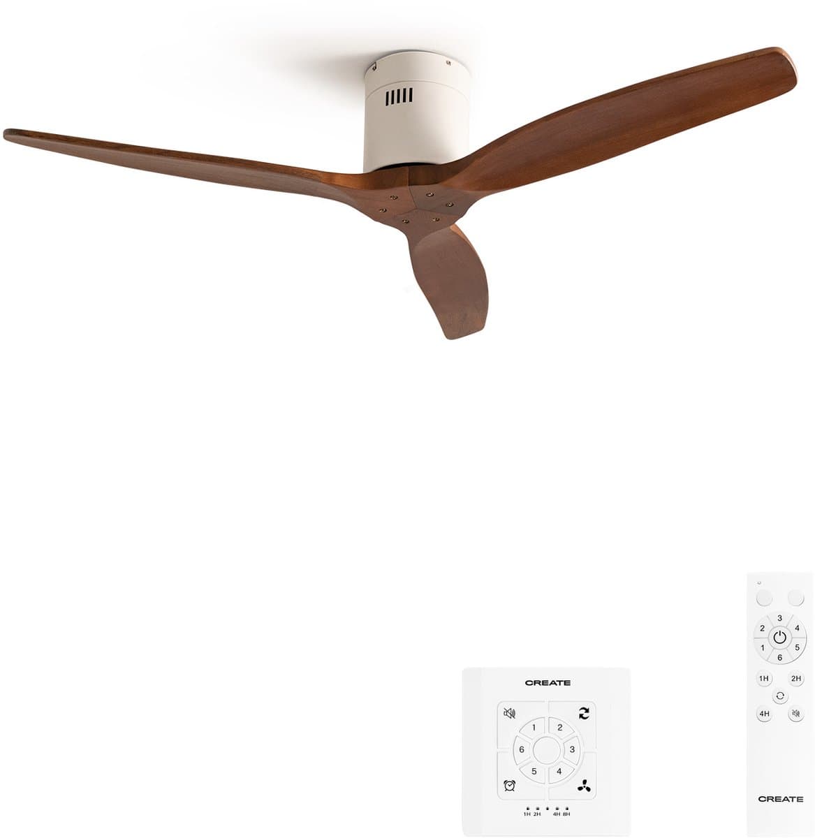 CREATE - Stille 40W plafondventilator met technische ABS bladen in verschillende maten - S - Geen licht - Controller voor wandmontage - WIND CALM — afbeelding 1