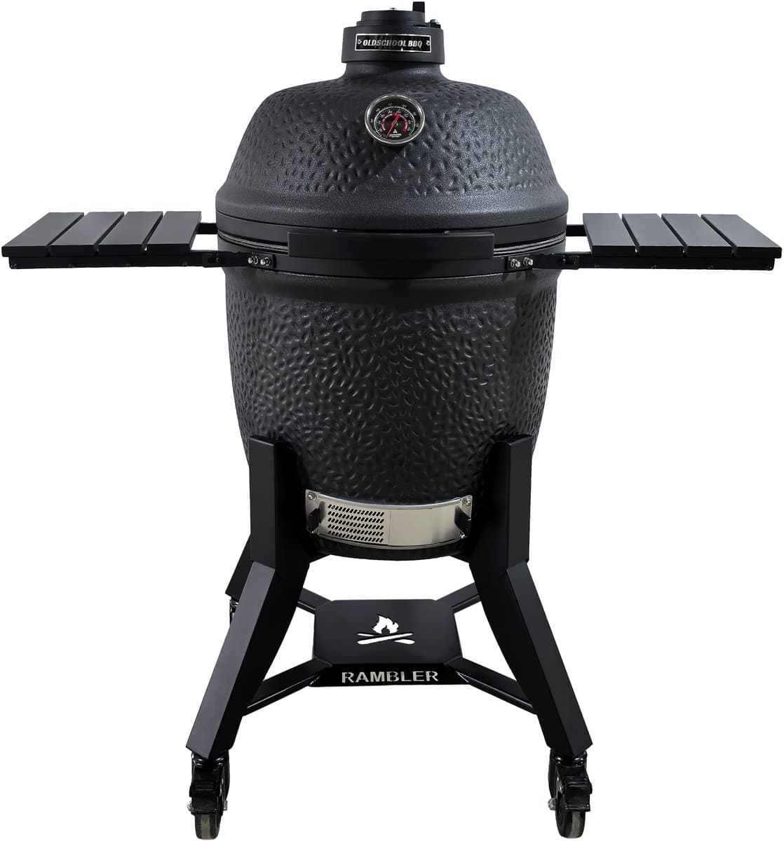 OldschoolBBQ Rambler Pro - Kamado Large - 46,5 cm rooster , 3 laags kooksysteem, compleet met hoes — afbeelding 1